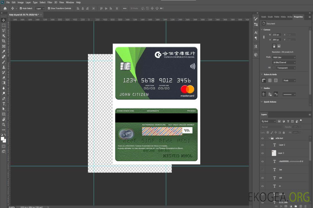 Mastercard de la Banque coopérative de Taiwan template Mastercard de la Banque coopérative de Taiwan template